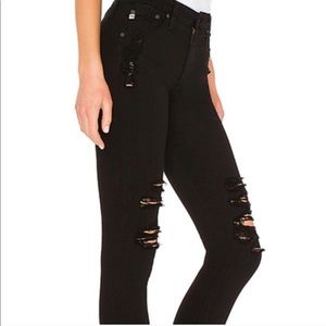AG Farrah high rise distressed skinny jeans